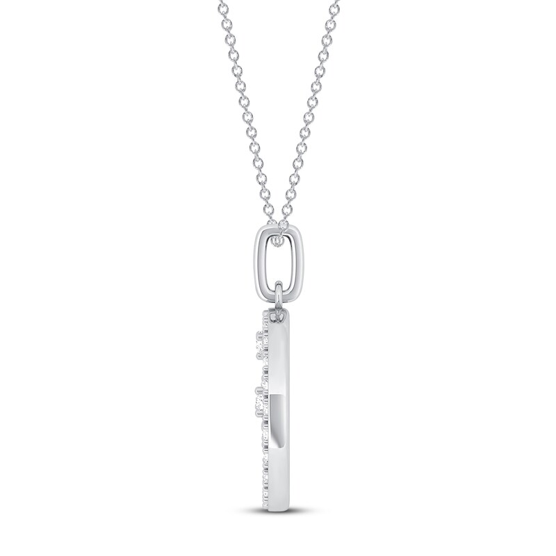 Diamond Tree of Life Necklace 1/3 ct tw 10K White Gold 18"