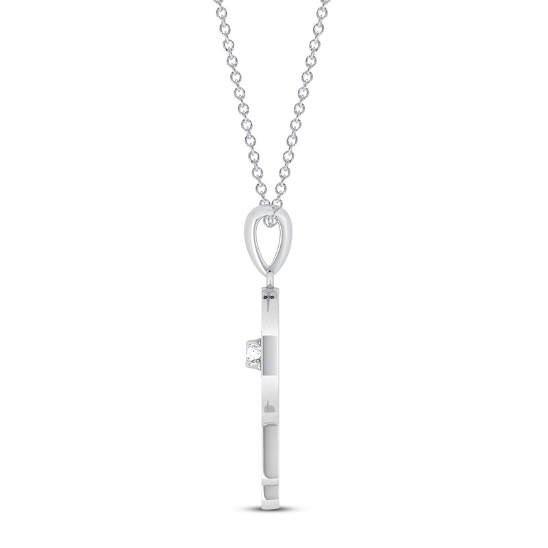 Main Image 2 of Diamond Hamsa Necklace 1/3 ct tw 10K White Gold 18&quot;