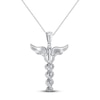 Thumbnail Image 1 of Diamond Caduceus Necklace 1/6 ct tw 10K White Gold 18&quot;