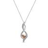 Diamond Necklace 1/6 ct tw Sterling Silver & 10K Rose Gold 18"