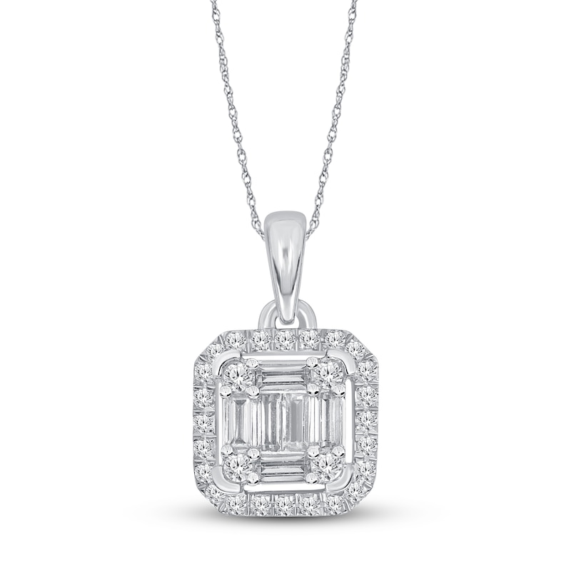 Main Image 1 of Diamond Necklace 1/3 ct tw 10K White Gold 18&quot;