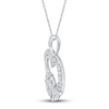 Thumbnail Image 2 of Diamond Claddagh Heart Necklace 1/10 ct tw Sterling Silver 18&quot;