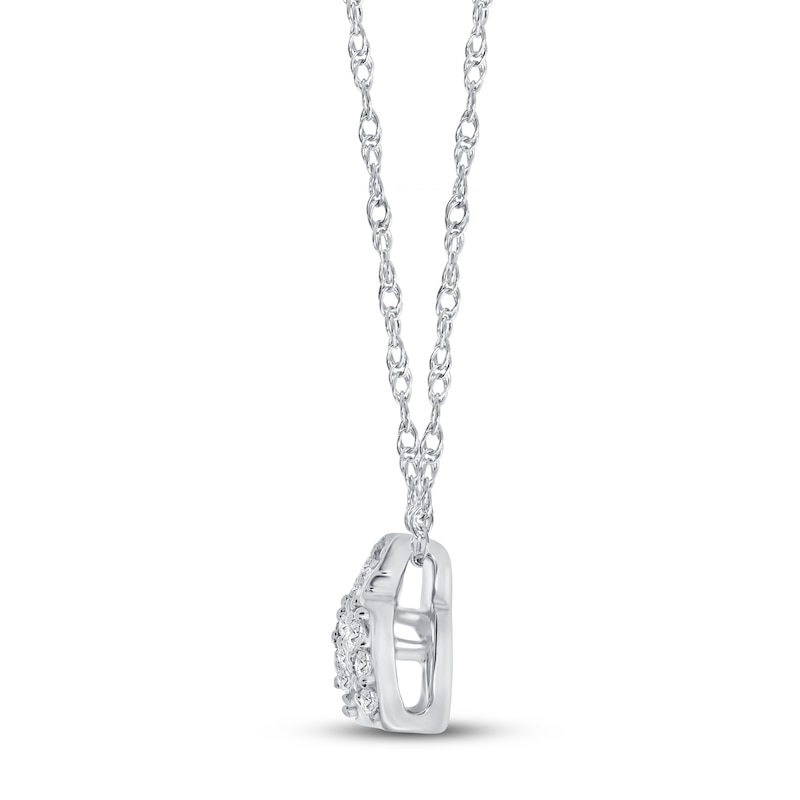 Simulated Diamond Women's V Shape Charm Pendant Necklace 14k