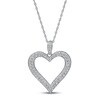 Thumbnail Image 1 of Diamond Heart Necklace 1/2 ct tw Round-cut 10K White Gold 18&quot;