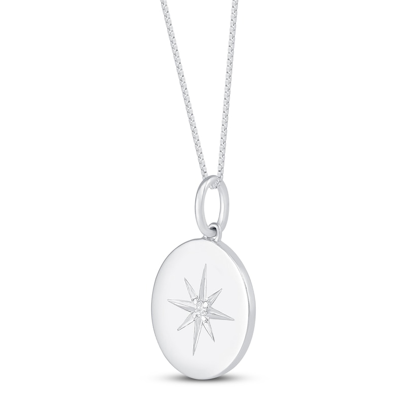 Diamond Star Necklace Sterling Silver 18"