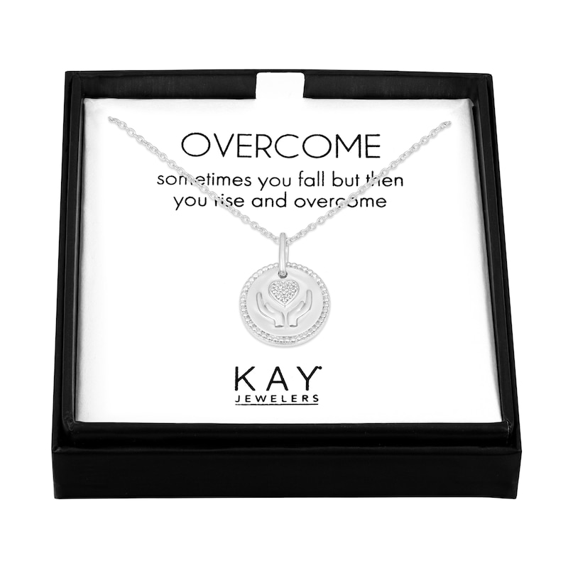 Main Image 1 of Gift Boxed Helping Hands Necklace Sterling Silver 18"