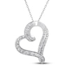 Thumbnail Image 0 of Diamond Heart Necklace 1/2 ct tw Round-cut 10K White Gold