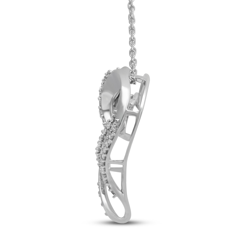 Diamond Heart Necklace 1/2 ct tw Round-cut 10K White Gold