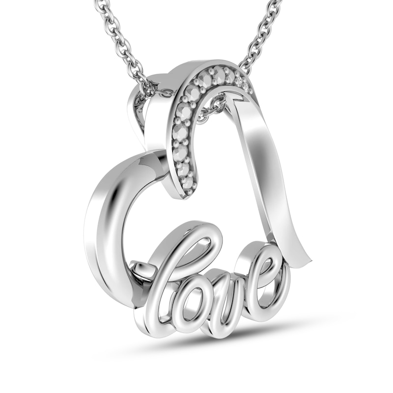Main Image 2 of Diamond Love Necklace Sterling Silver