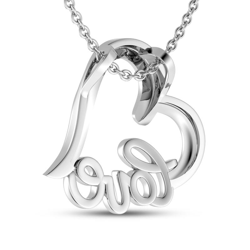 Main Image 3 of Diamond Love Necklace Sterling Silver