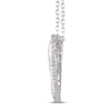 Thumbnail Image 2 of Diamond Heart Necklace 1/4 ct tw Round & Baguette 10K White Gold 18&quot;