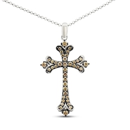 Le Vian Cross Necklace 1/2 ct tw Diamonds 14K Vanilla Gold 18"