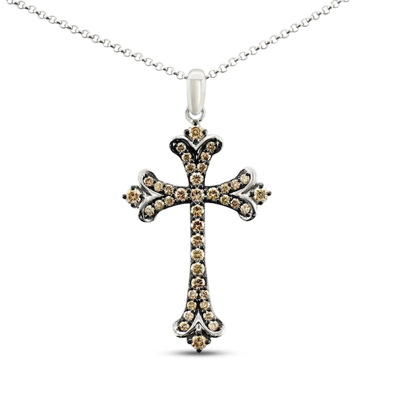 Le Vian Cross Necklace 1/2 ct tw Diamonds 14K Vanilla Gold 18"