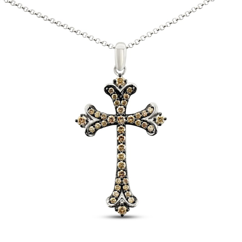 Main Image 1 of Le Vian Cross Necklace 1/2 ct tw Diamonds 14K Vanilla Gold 18&quot;
