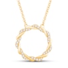 Thumbnail Image 1 of Circle of Gratitude Diamond Necklace 1/4 ct tw Round-cut 10K Yellow Gold 19&quot;