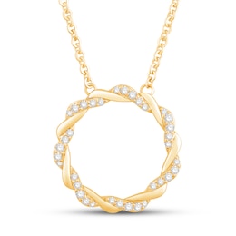 Circle of Gratitude Diamond Necklace 1/4 ct tw Round-cut 10K Yellow Gold 19"