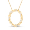 Thumbnail Image 1 of Circle of Gratitude Diamond Necklace 1/4 ct tw Round-cut 10K Yellow Gold 19"