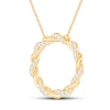 Thumbnail Image 2 of Circle of Gratitude Diamond Necklace 1/4 ct tw Round-cut 10K Yellow Gold 19&quot;