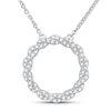 Thumbnail Image 0 of Circle of Gratitude Diamond Necklace 1/4 ct tw Round-cut 10K White Gold 19"