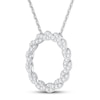 Thumbnail Image 1 of Circle of Gratitude Diamond Necklace 1/4 ct tw Round-cut 10K White Gold 19"