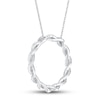 Thumbnail Image 3 of Circle of Gratitude Diamond Necklace 1/2 ct tw Round-cut 10K White Gold 19"