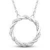 Thumbnail Image 0 of Circle of Gratitude Diamond Necklace 1/8 ct tw Round-cut 10K White Gold 19"