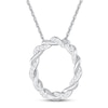 Thumbnail Image 1 of Circle of Gratitude Diamond Necklace 1/8 ct tw Round-cut 10K White Gold 19"