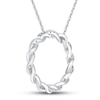 Thumbnail Image 3 of Circle of Gratitude Diamond Necklace 1/8 ct tw Round-cut 10K White Gold 19"