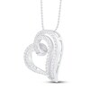 Diamond Heart Necklace 1/2 ct tw Round-cut Sterling Silver 18"