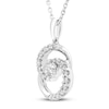 Thumbnail Image 1 of Encircled by Love Diamond Necklace 1/3 ct tw Round-cut 10K White Gold 18"