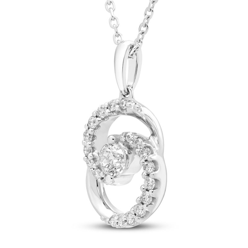 Encircled by Love Diamond Necklace 1/3 ct tw Round-cut 10K White Gold 18"