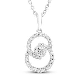 Encircled by Love Diamond Necklace 1/4 ct tw Round-cut Sterling Silver 18"