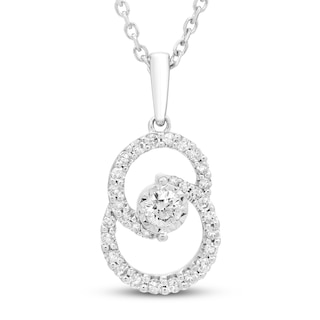Encircled by Love Diamond Necklace 1/4 ct tw Round-cut Sterling Silver 18"