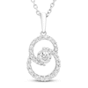 Thumbnail Image 0 of Encircled by Love Diamond Necklace 1/4 ct tw Round-cut 10K White Gold 18"