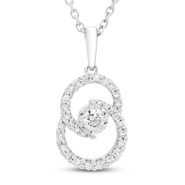 Encircled by Love Diamond Necklace 1/4 ct tw Round-cut 10K White Gold 18&quot;