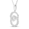 Thumbnail Image 1 of Encircled by Love Diamond Necklace 1/4 ct tw Round-cut 10K White Gold 18"