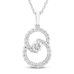 Encircled by Love Diamond Necklace 1/2 ct tw Round-cut 10K White Gold 18&quot;