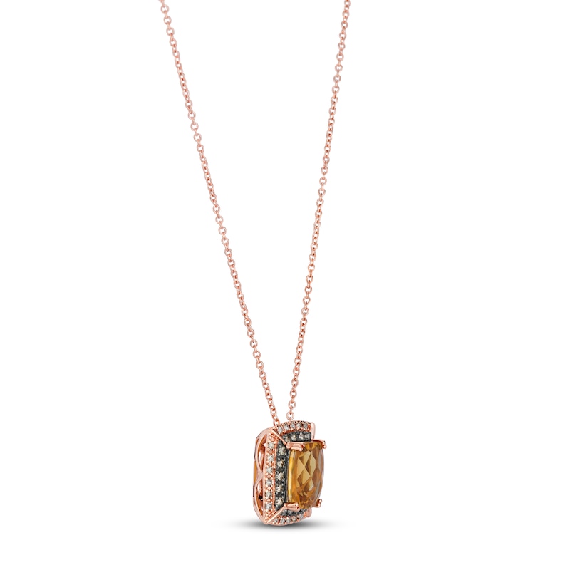 Le Vian Citrine Necklace 1/3 ct tw Diamonds 14K Strawberry Gold 18"