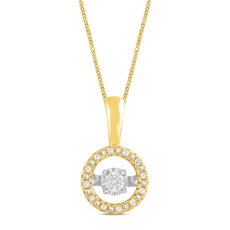 Main Image 1 of Unstoppable Love Diamond Necklace 1/10 ct tw 10K Yellow Gold 19&quot;