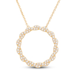 Circle of Gratitude Diamond Necklace 1/2 ct tw Round-cut 10K Yellow Gold 19&quot;
