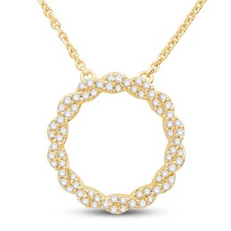 Circle of Gratitude Diamond Necklace 1/4 ct tw Round-cut 10K Yellow Gold 19&quot;