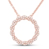 Thumbnail Image 0 of Circle of Gratitude Diamond Necklace 1/4 ct tw Round-cut 10K Rose Gold 19"