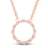 Thumbnail Image 0 of Circle of Gratitude Diamond Necklace 1/8 ct tw Round-cut 10K Rose Gold 19"