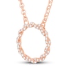 Thumbnail Image 1 of Circle of Gratitude Diamond Necklace 1/8 ct tw Round-cut 10K Rose Gold 19"