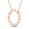 Thumbnail Image 3 of Circle of Gratitude Diamond Necklace 1/8 ct tw Round-cut 10K Rose Gold 19"