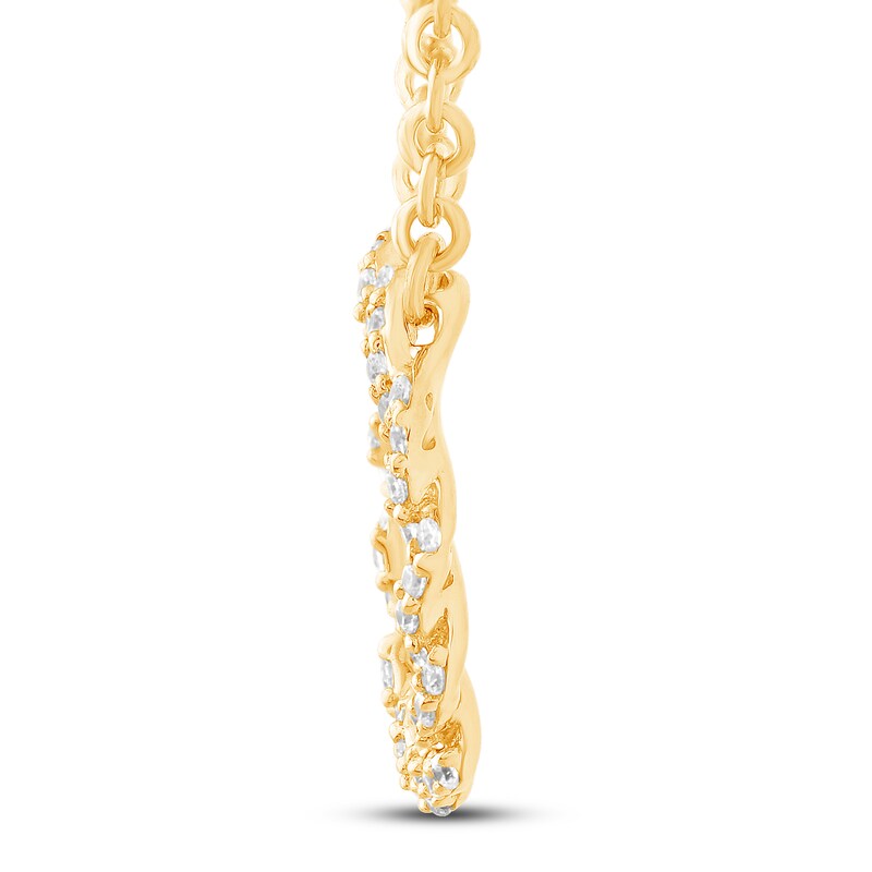 Circle of Gratitude Diamond Necklace 1/8 ct tw Round-cut 10K Yellow Gold 19"