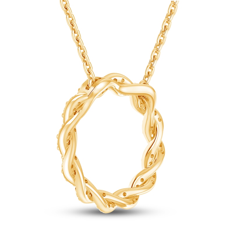 Circle of Gratitude Diamond Necklace 1/8 ct tw Round-cut 10K Yellow Gold 19"