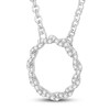 Thumbnail Image 1 of Circle of Gratitude Diamond Necklace 1/8 ct tw Round-cut 10K White Gold 19"