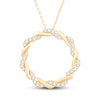 Thumbnail Image 1 of Circle of Gratitude Diamond Necklace 3/8 ct tw Round-cut 10K Yellow Gold 19&quot;