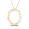Thumbnail Image 2 of Circle of Gratitude Diamond Necklace 3/8 ct tw Round-cut 10K Yellow Gold 19&quot;